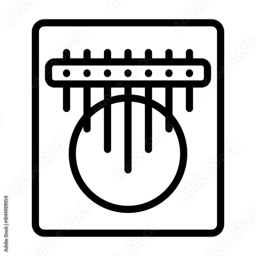 Kalimba Vector Line Icon Design
