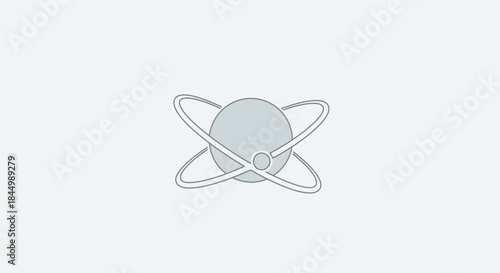 Simple Atom Icon with Orbital Rings.