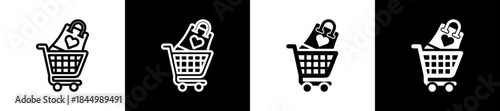 Online Shopping Activity line n glyph icon style in white and background