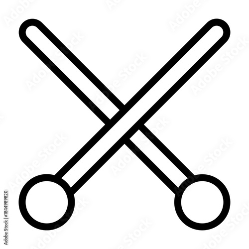 Drum Stick Vector Line Icon Design