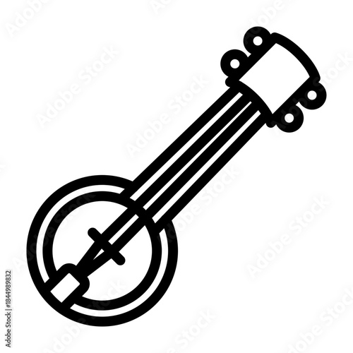 Banjo Vector Line Icon Design