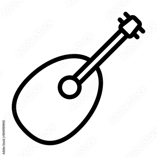 Mandolin Vector Line Icon Design