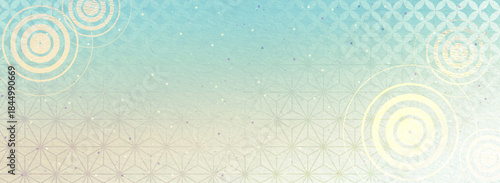 和柄 波紋の模様　背景 イラスト 横長