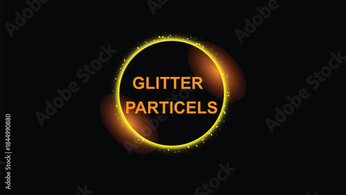 Yellow Glitter Particles Ring With Orange Ovals vector