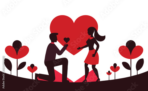 A boy propose his girlfriend