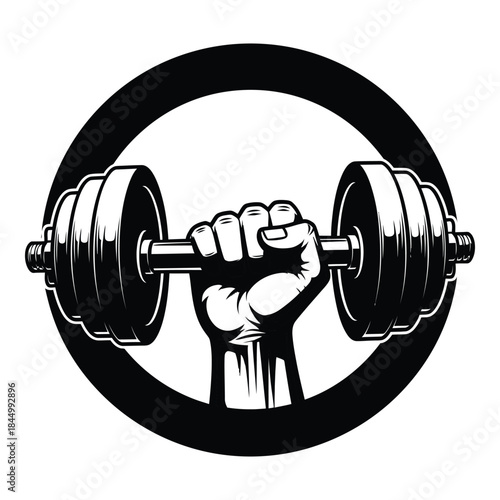hand holding dumbbell icon
