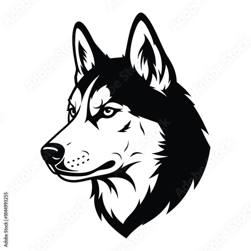 Husky dog head silhouette