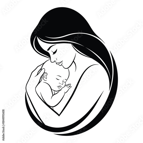 Mother holding baby in her arms