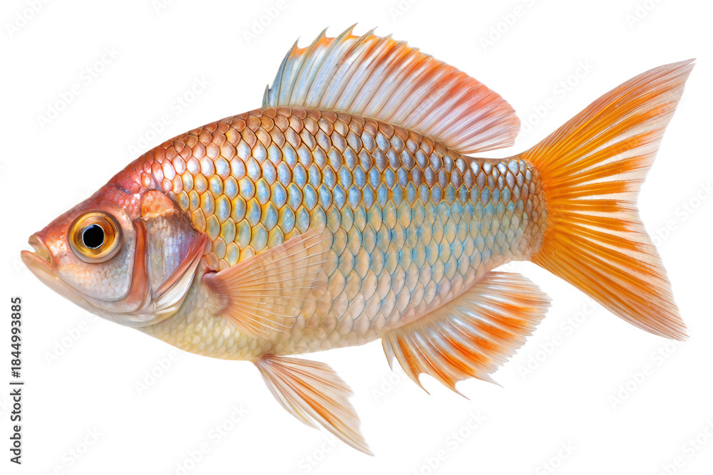 Fototapeta premium Ultra-Realistic Single Fish with Vivid Colors on Transparent Background