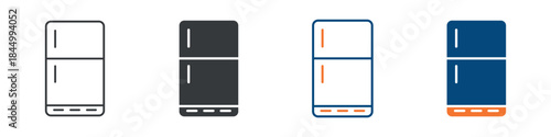 Refrigerator Icon Set Multiple Style Collection 