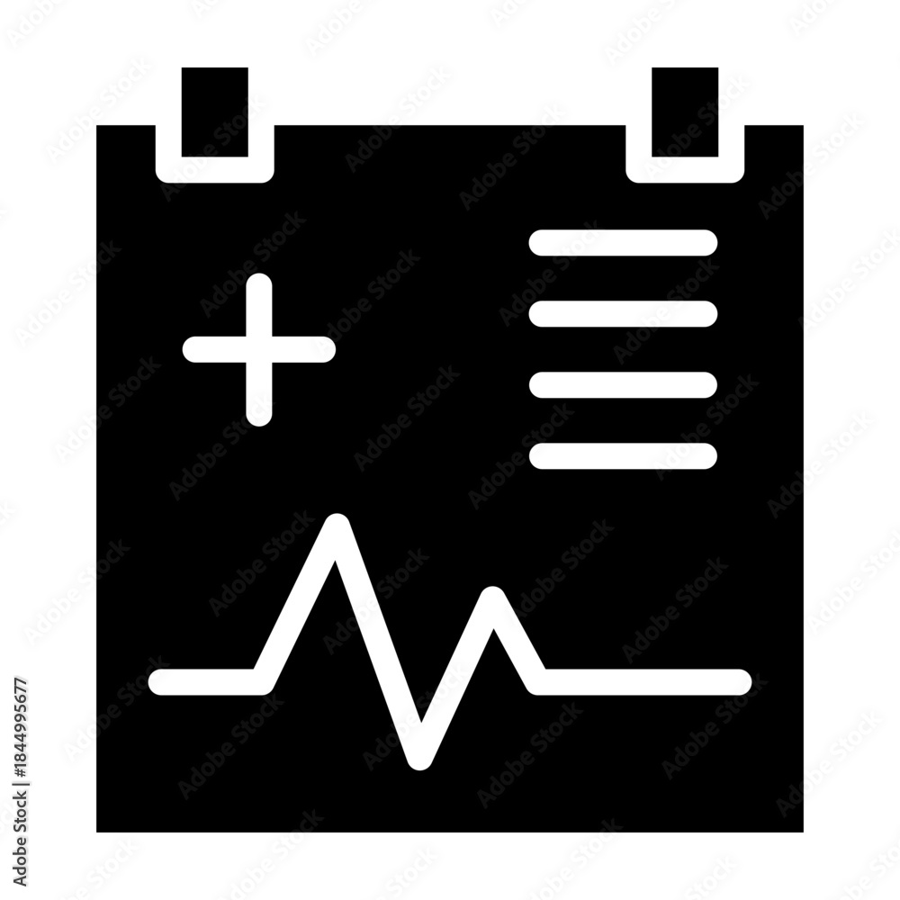 Fototapeta premium Medical Chart Graph Vector Glyph Icon Design