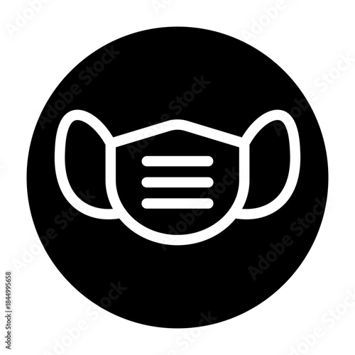 Face Mask Vector Glyph Icon Design