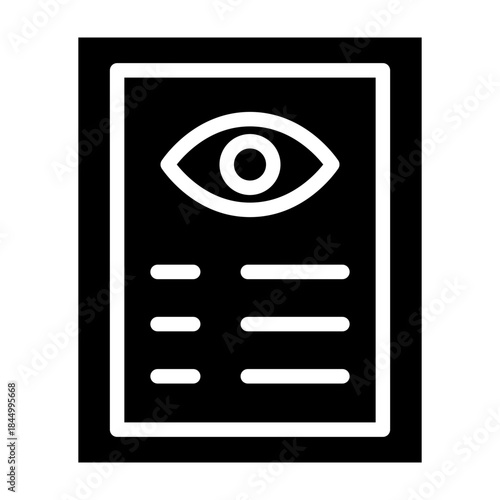 Eye Chart Vector Glyph Icon Design