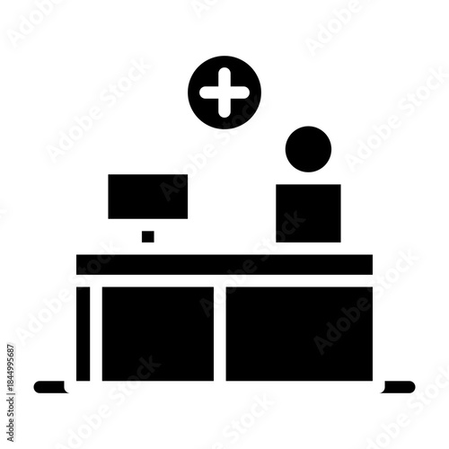 Hospital Reception Vector Glyph Icon Design