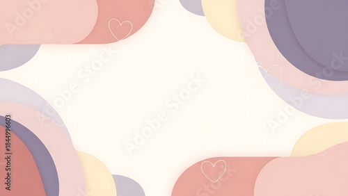 Abstract Pastel Circle Frame Background with Soft Color Layers