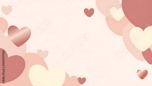 Cute Romantic Heart Background in Soft Pink and Beige Tones