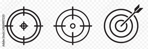 Target Vector icon illustration. Set of target icon. Set of Target Crosshair, gun sight vector icons. EPS 10.