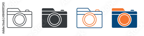 Camera Icon Set Multiple Style Collection 