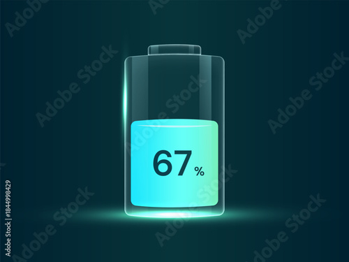 EV Car Battery UI Interface Vector. Transparent charging status graphic display for Electric Vehicle (EV) systems. Modern UX element for alternative energy technology applications, ev car, infographic