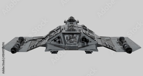 Fotografie Highly Detailed Futuristic Star Fighter Spaceship Model