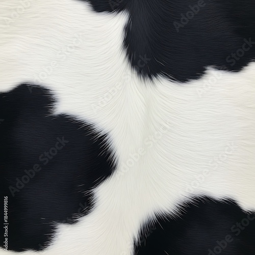 Detailed closeup rendering of black and white animal hide surface texture