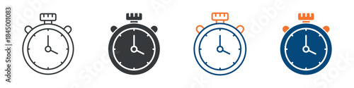 Stopwatch Icon Set Multiple Style Collection 
