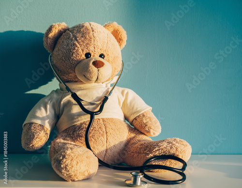 Caring Male Pediatrician Gently Examining a Healthy Baby During Medical Checkup in a Bright Modern Hospital Room, Showing Professional Healthcare, Child Care, and Trust Between Doctor and Infant