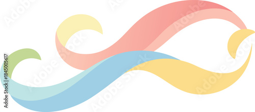 Calm watercolor splashes and flowing ribbon vector illustration scalable eps art