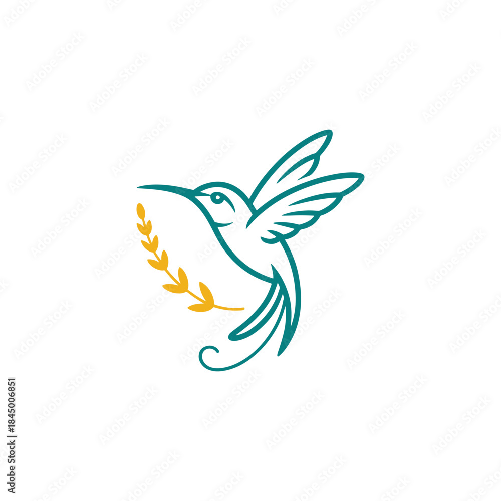 Fototapeta premium Hummingbird Logo Design Vector Icon