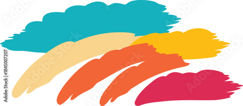 Vivid abstract brush strokes vector illustration scalable eps file for design projects