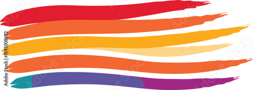 Vibrant minimalist brush stroke color study abstract vector art