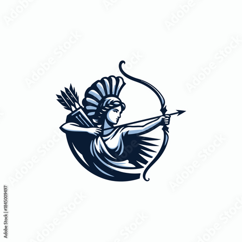 Artemis Archer Olympian Goddess Logo