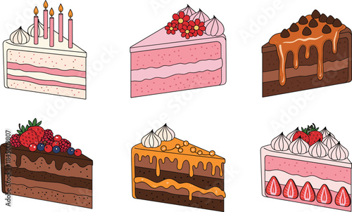 Set of Matcha Green Tea Drinks. Vector Illustration of Hot Latte, Iced Tea, and Frappe in Various Cups and Glasses.