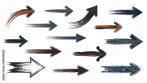 Hand-drawn arrow illustrations in various styles and directions for design and visual communication