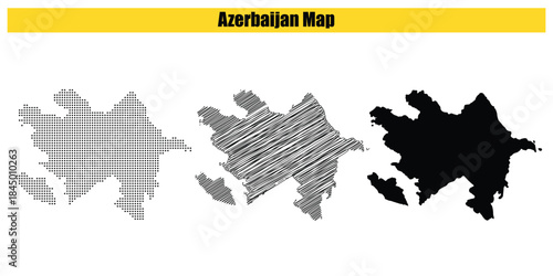 Halftone Dotted, Sketch, Silhouette, Vector illustration, Map