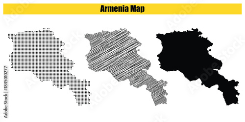 Halftone Dotted, Sketch, Silhouette, Vector illustration, Map