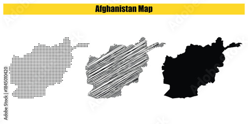 Halftone Dotted, Sketch, Silhouette, Vector illustration, Map