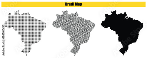 Halftone Dotted, Sketch, Silhouette, Vector illustration, Map