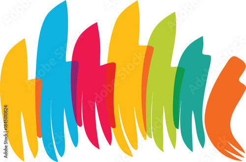 Vibrant abstract acrylic brush stroke vector illustration for creative projects