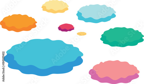 Whimsical watercolor blotches collection for versatile graphic design applications