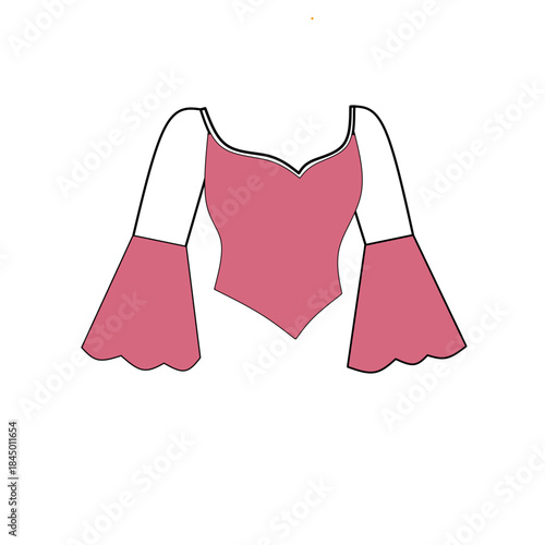 Pink blouse with bell sleeves