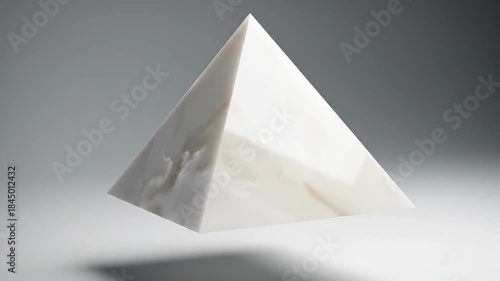 Wallpaper Mural Elegant White Marble Pyramid - A beautifully video white marble pyramid levitating against a soft gradient background. Torontodigital.ca