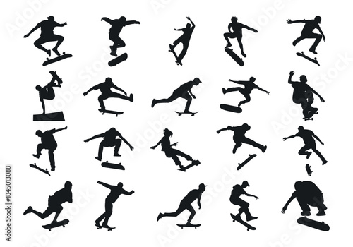 Skateboarding People Sport Silhouette Element