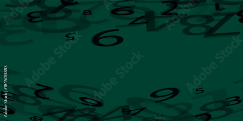 Falling childish chalk numbers. Math study concept with flying digits. Magnificent back to school mathematics banner on blackboard background. Falling numbers EPS10