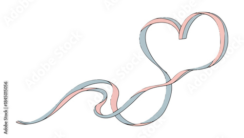Abstract Heart: Delicately intertwined ribbons, forming a graceful heart shape, evoke a sense of love and connection. Their soft colors and flowing lines whisper of tenderness and affection.