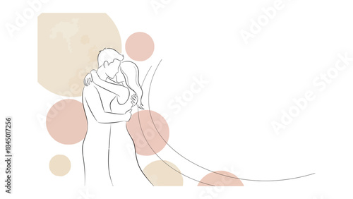 Eternal Embrace: A tender moment of two souls entwined, their love story sketched in delicate lines, surrounded by soft, pastel hues. A timeless symbol of unity and devotion.