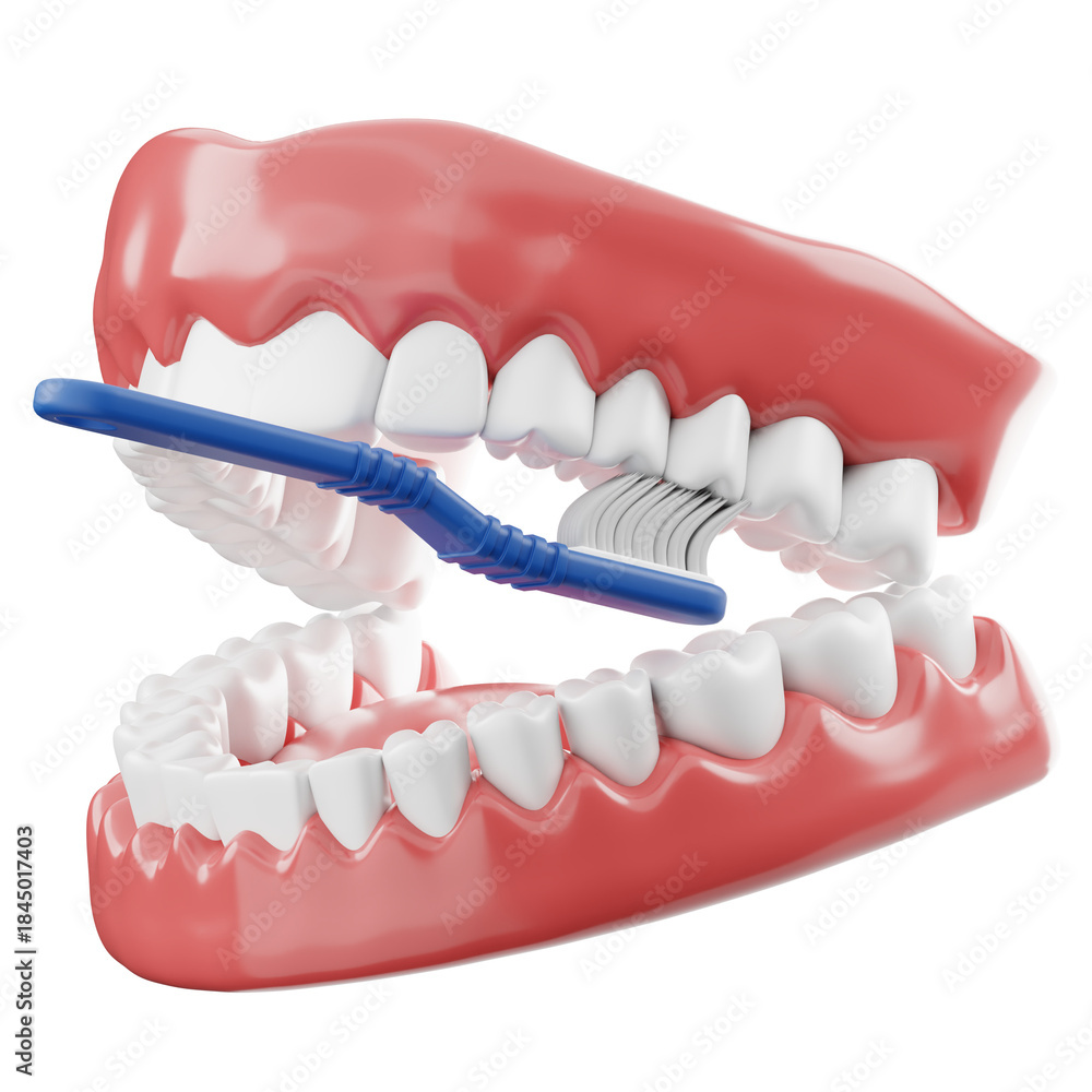 Obraz premium Dental Model with Toothbrush
