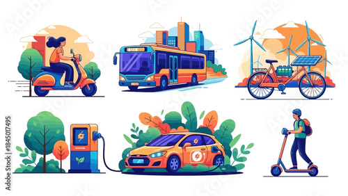Diverse Eco-Friendly Transportation and Renewable Energy Solutions