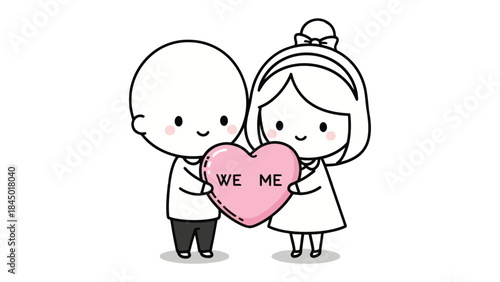 Sweet Embrace of Togetherness: In a tender embrace, a loving couple holds a heart, symbolizing the beauty of unity and the start of a journey filled with warmth and devotion.