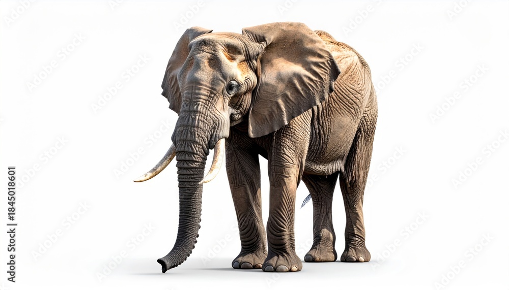 Fototapeta premium Elephant isolated on white.